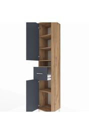 Hyperion Dolap 5 Raflı Tek Çekmeceli 2 Kapaklı 44x44x243 Çam-Antrasit