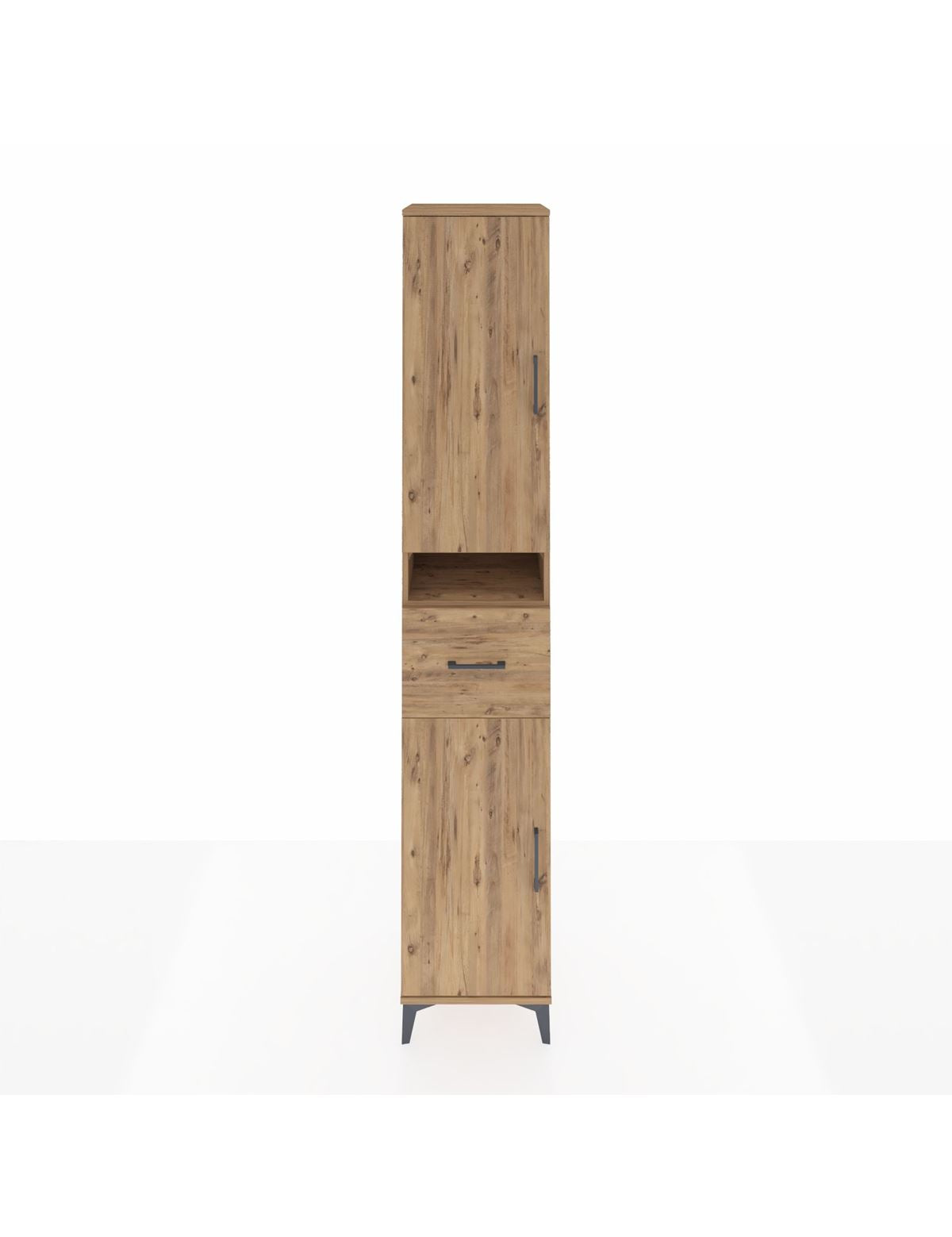 Hyperion Dolap 5 Raflı Tek Çekmeceli 2 Kapaklı 44x44x243 Çam-Çam