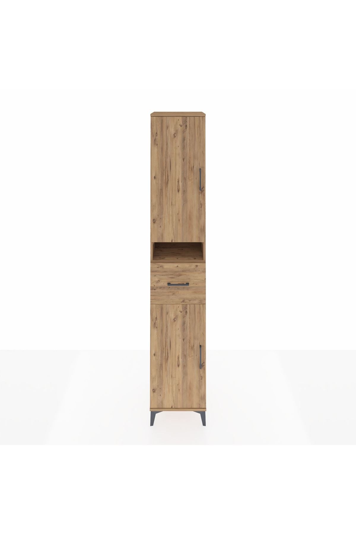 Hyperion Dolap 5 Raflı Tek Çekmeceli 2 Kapaklı 44x44x243 Çam-Çam