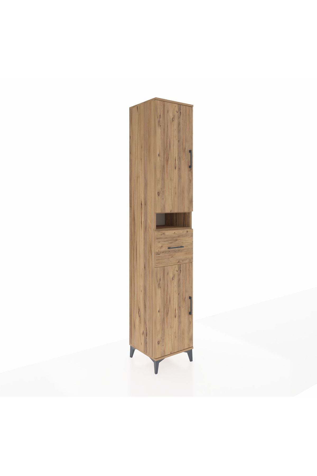 Hyperion Dolap 5 Raflı Tek Çekmeceli 2 Kapaklı 44x44x243 Çam-Çam