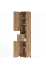 Hyperion Dolap 5 Raflı Tek Çekmeceli 2 Kapaklı 44x44x243 Çam-Çam