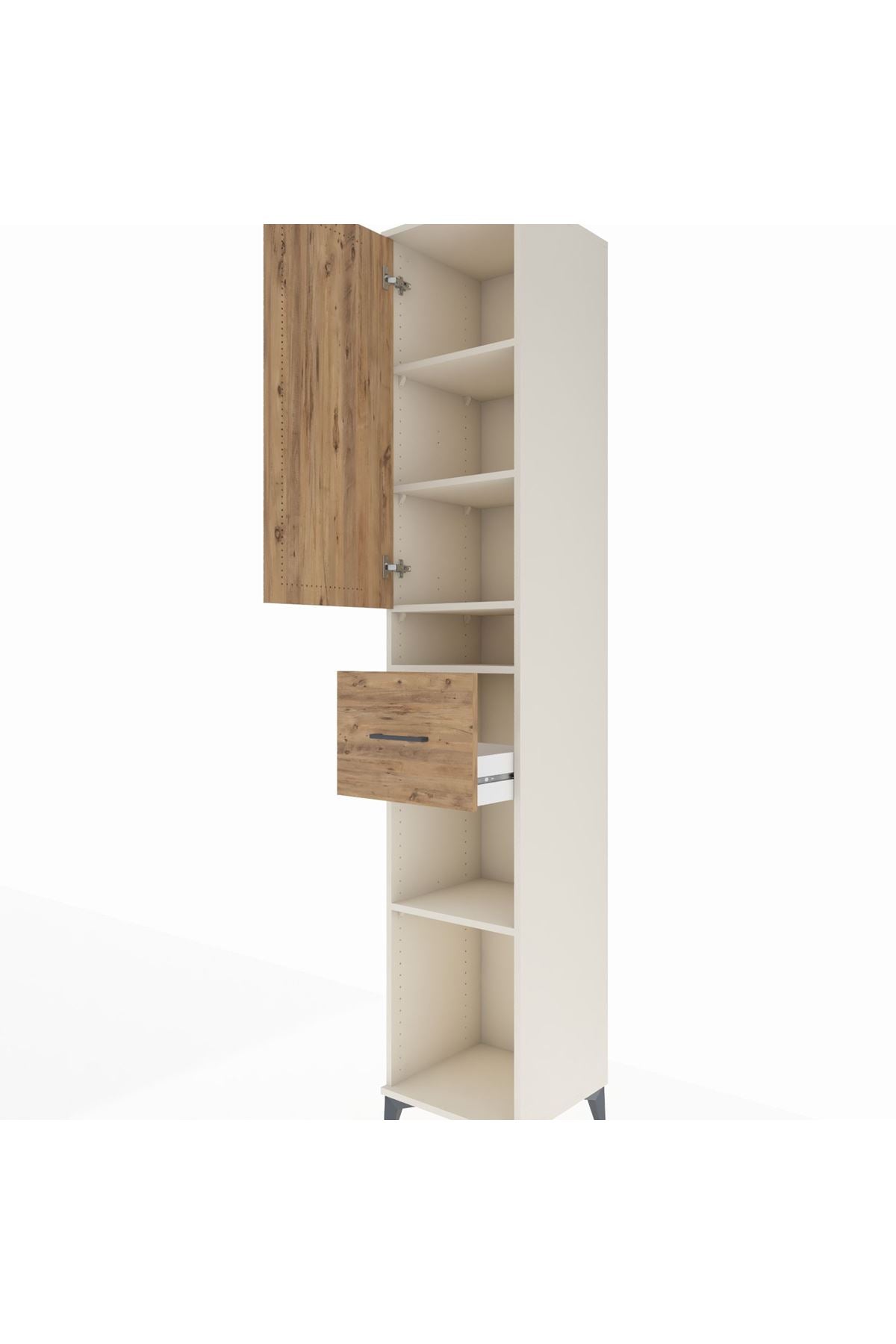 Hyperion Dolap 5 Raflı Tek Çekmeceli Tek Kapaklı 44x44x243 Aytaşı-Çam