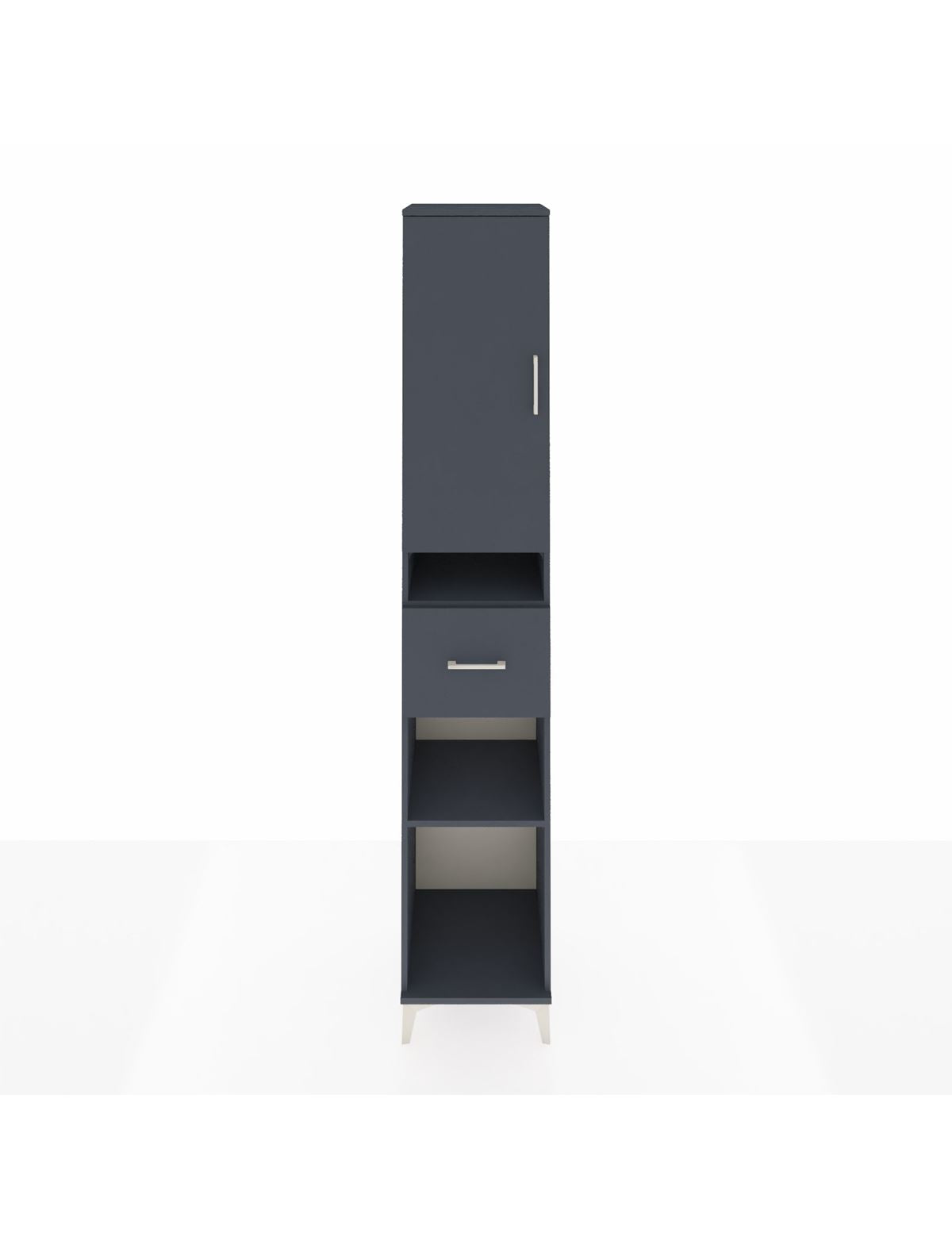 Hyperion Dolap 5 Raflı Tek Çekmeceli Tek Kapaklı 44x44x243 Antrasit-Antrasit