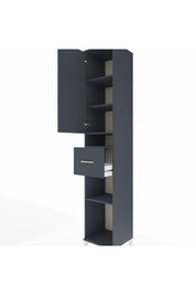 Hyperion Dolap 5 Raflı Tek Çekmeceli Tek Kapaklı 44x44x243 Antrasit-Antrasit