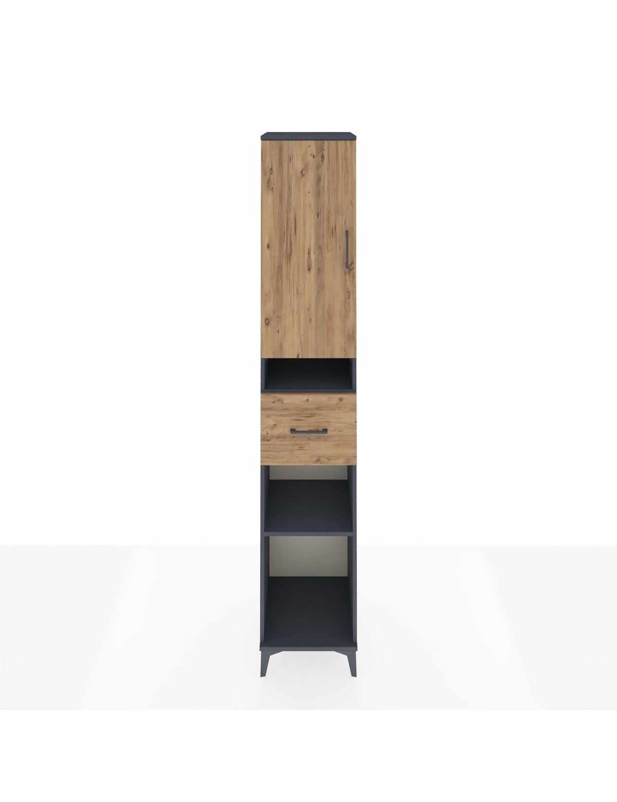 Hyperion Dolap 5 Raflı Tek Çekmeceli Tek Kapaklı 44x44x243 Antrasit-Çam