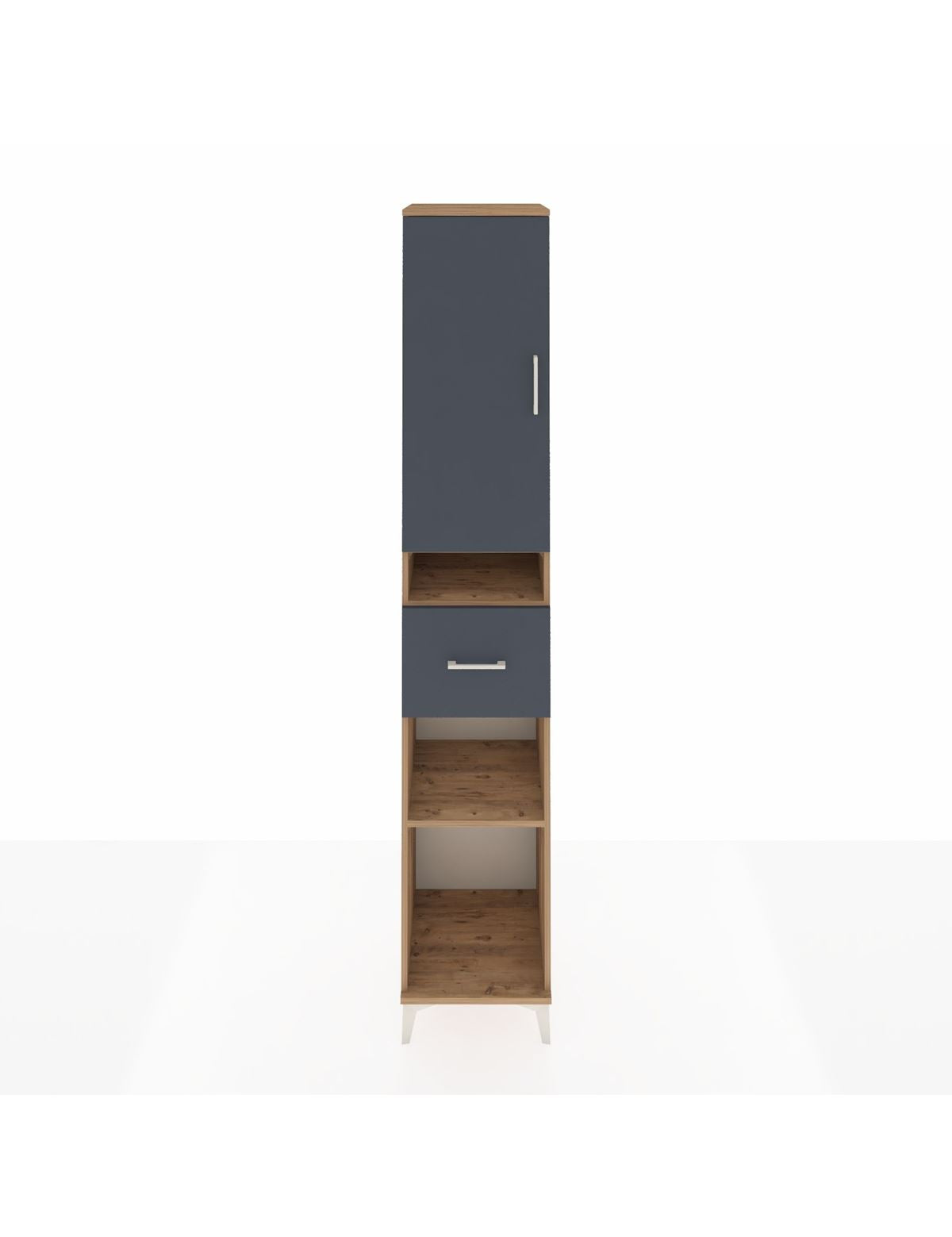 Hyperion Dolap 5 Raflı Tek Çekmeceli Tek Kapaklı 44x44x243 Çam-Antrasit