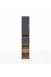 Hyperion Dolap 5 Raflı Tek Çekmeceli Tek Kapaklı 44x44x243 Çam-Antrasit