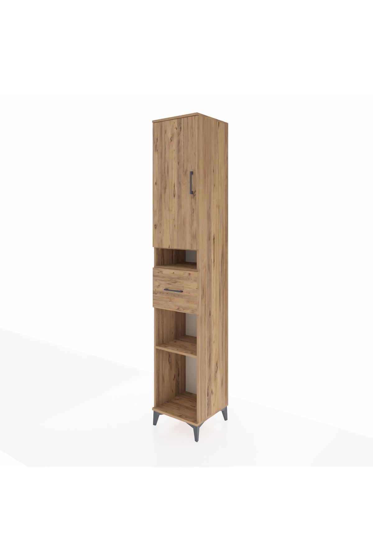 Hyperion Dolap 5 Raflı Tek Çekmeceli Tek Kapaklı 44x44x243 Çam-Çam