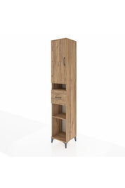 Hyperion Dolap 5 Raflı Tek Çekmeceli Tek Kapaklı 44x44x243 Çam-Çam