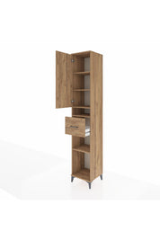 Hyperion Dolap 5 Raflı Tek Çekmeceli Tek Kapaklı 44x44x243 Çam-Çam