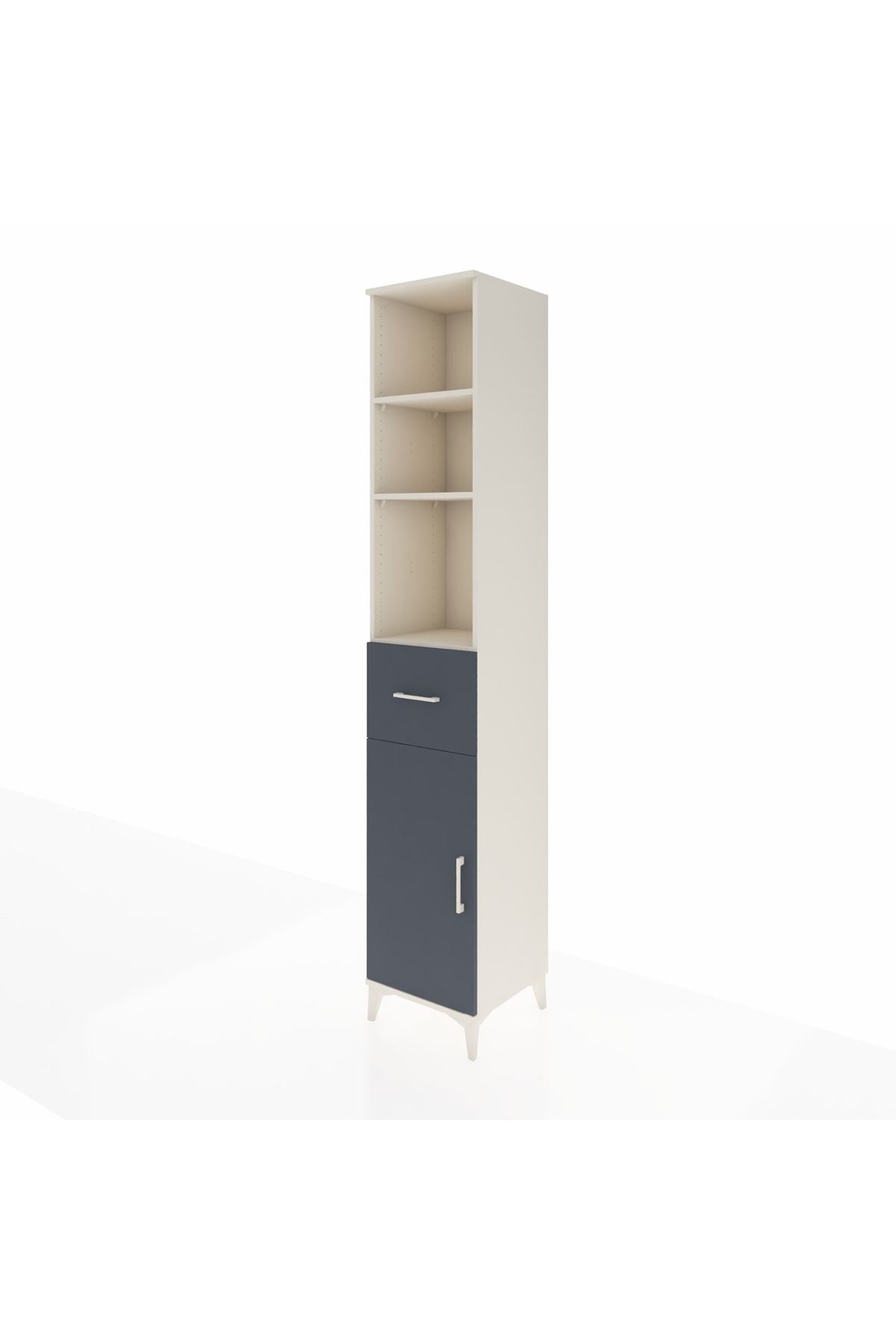 Hyperion Dolap 4 Raflı Tek Çekmeceli Tek Kapaklı 44x44x243 Aytaşı-Antrasit