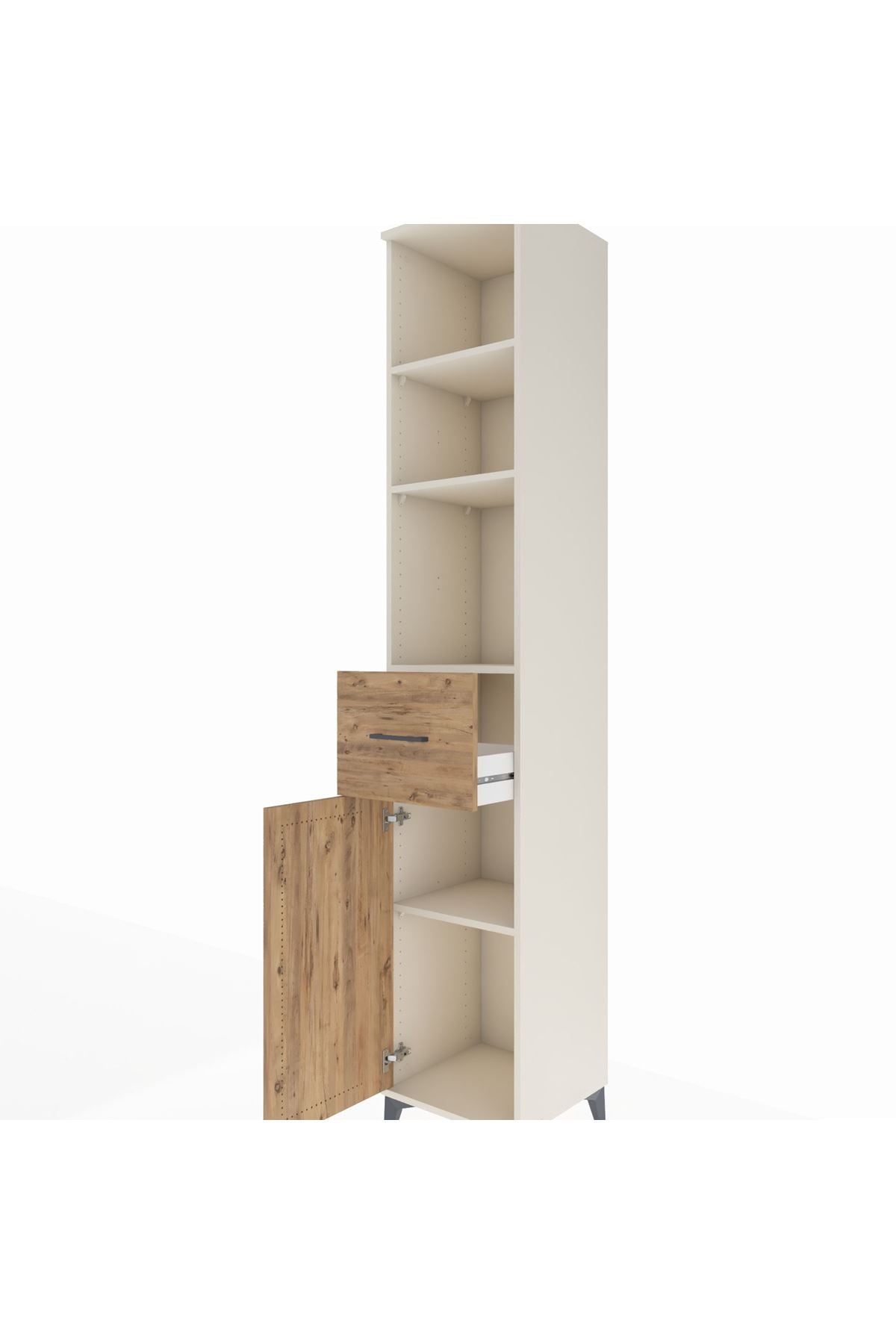 Hyperion Dolap 4 Raflı Tek Çekmeceli Tek Kapaklı 44x44x243 Aytaşı-Çam