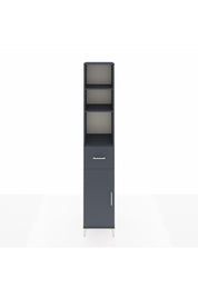 Hyperion Dolap 4 Raflı Tek Çekmeceli Tek Kapaklı 44x44x243 Antrasit-Antrasit