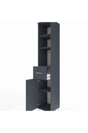 Hyperion Dolap 4 Raflı Tek Çekmeceli Tek Kapaklı 44x44x243 Antrasit-Antrasit