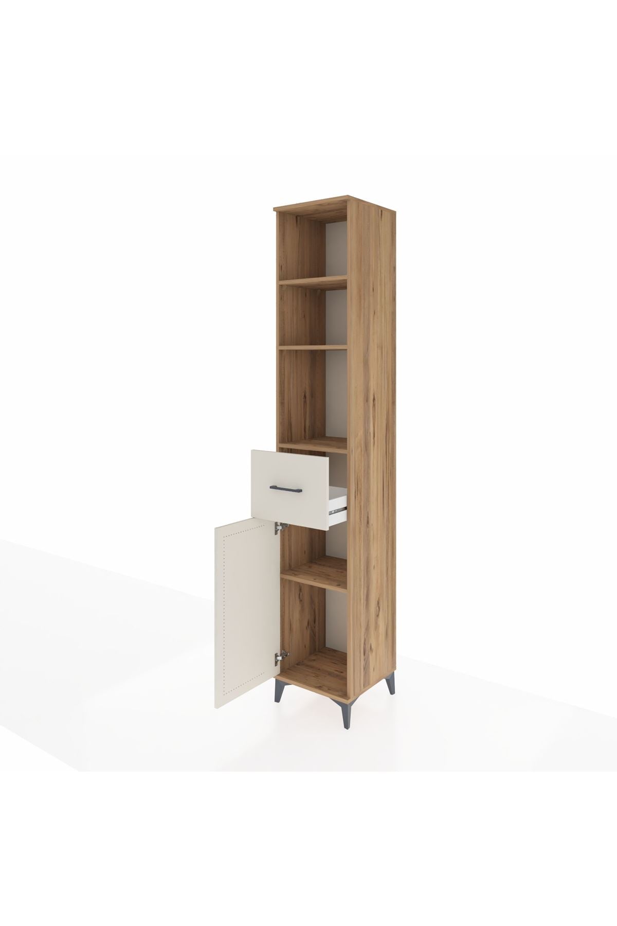 Hyperion Dolap 4 Raflı Tek Çekmeceli Tek Kapaklı 44x44x243 Çam-Aytaşı