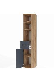 Hyperion Dolap 4 Raflı Tek Çekmeceli Tek Kapaklı 44x44x243 Çam-Antrasit