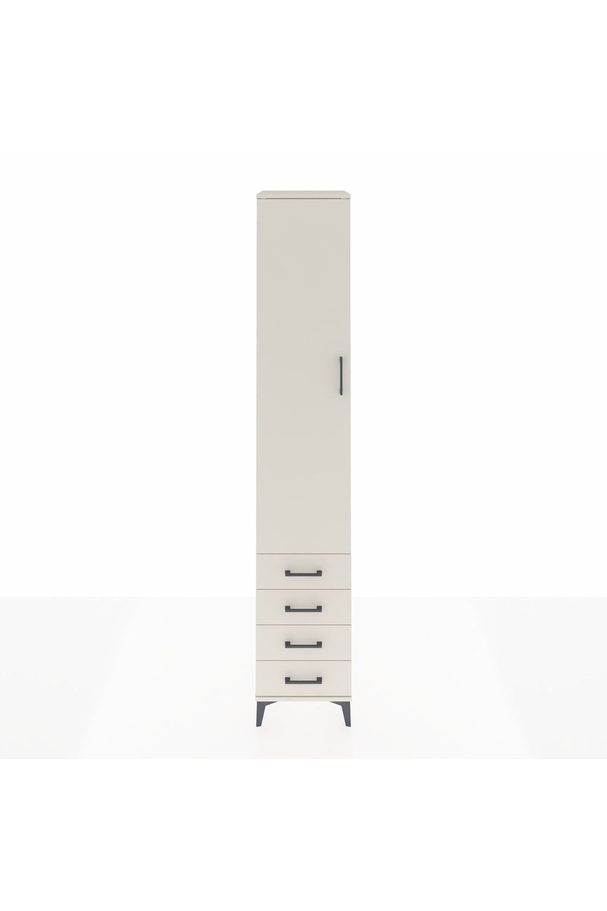 Hyperion Dolap 3 Raflı 4 Çekmeceli Tek Askılı 44x44x243 Aytaşı-Aytaşı