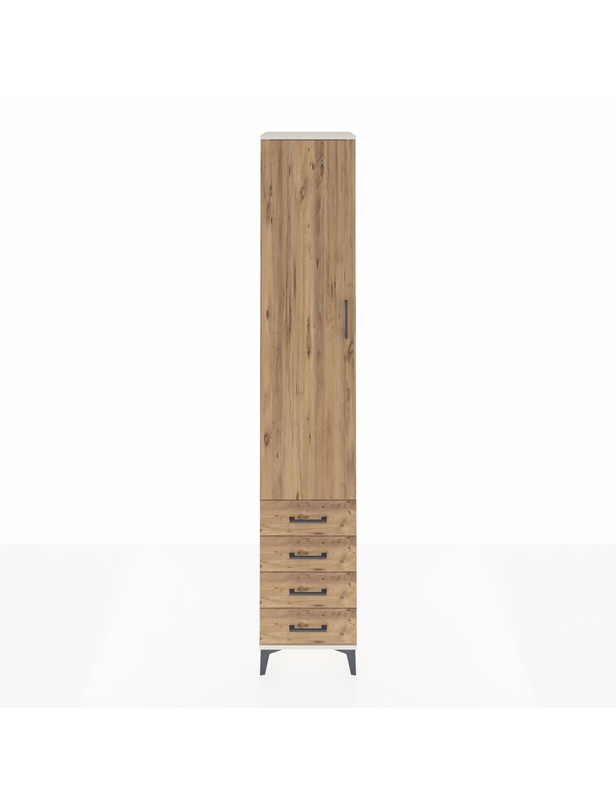 Hyperion Dolap 3 Raflı 4 Çekmeceli Tek Askılı 44x44x243 Aytaşı-Çam