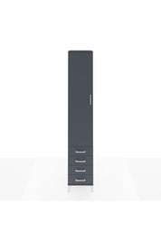 Hyperion Dolap 3 Raflı 4 Çekmeceli Tek Askılı 44x44x243 Antrasit-Antrasit