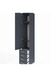Hyperion Dolap 3 Raflı 4 Çekmeceli Tek Askılı 44x44x243 Antrasit-Antrasit