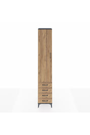 Hyperion Dolap 3 Raflı 4 Çekmeceli Tek Askılı 44x44x243 Antrasit-Çam