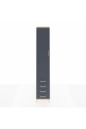 Hyperion Dolap 3 Raflı 4 Çekmeceli Tek Askılı 44x44x243 Çam-Antrasit