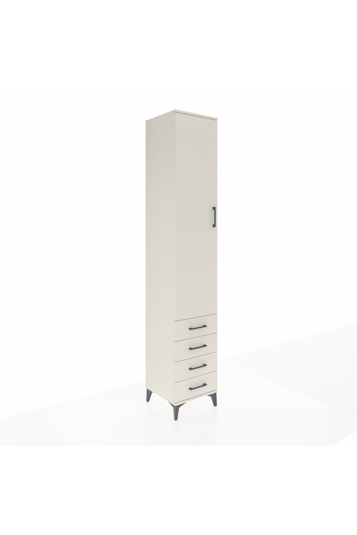 Hyperion Dolap 5 Raflı 4 Çekmeceli Tek Kapaklı 44x44x243 Aytaşı-Aytaşı