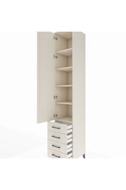 Hyperion Dolap 5 Raflı 4 Çekmeceli Tek Kapaklı 44x44x243 Aytaşı-Aytaşı