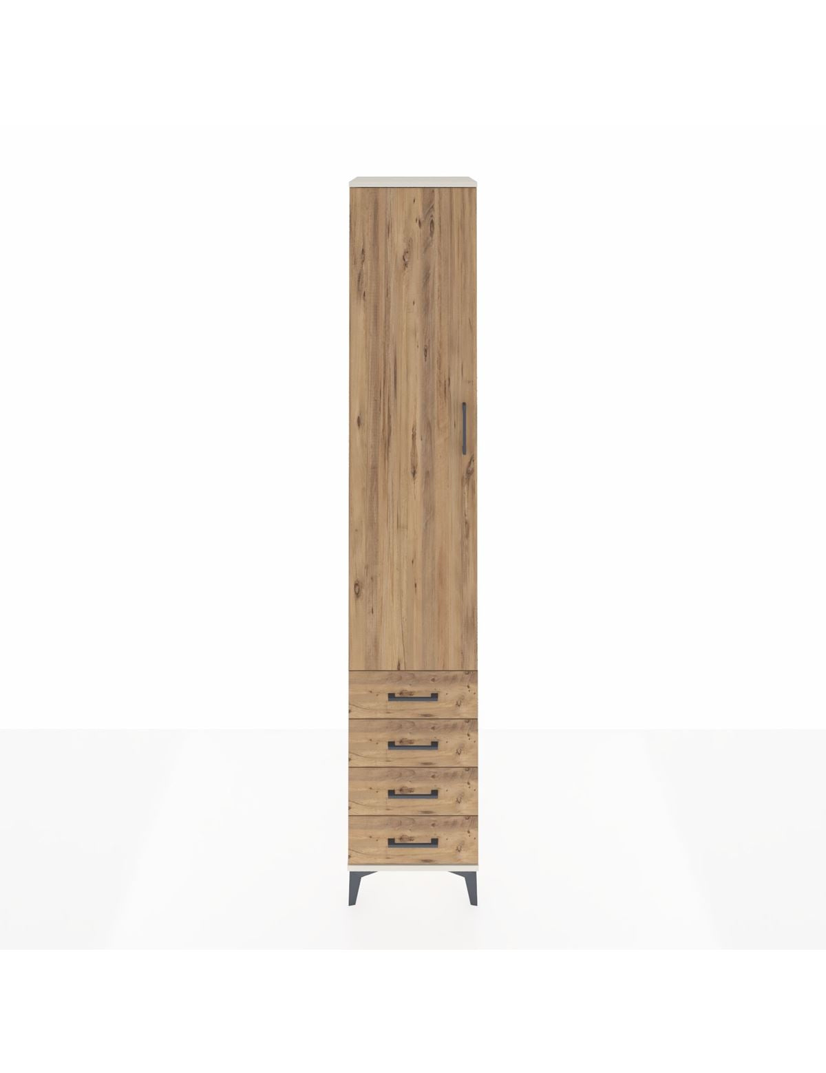 Hyperion Dolap 5 Raflı 4 Çekmeceli Tek Kapaklı 44x44x243 Aytaşı-Çam