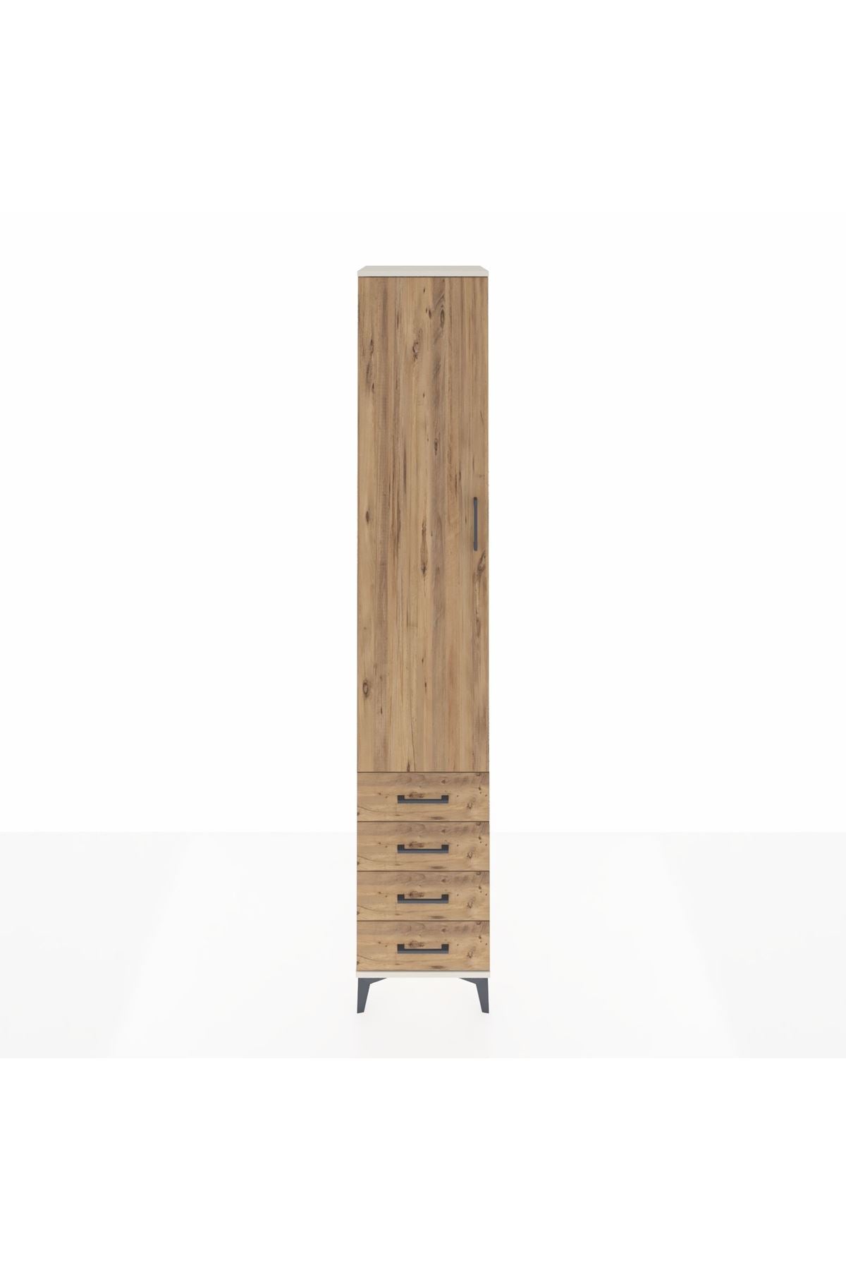 Hyperion Dolap 5 Raflı 4 Çekmeceli Tek Kapaklı 44x44x243 Aytaşı-Çam