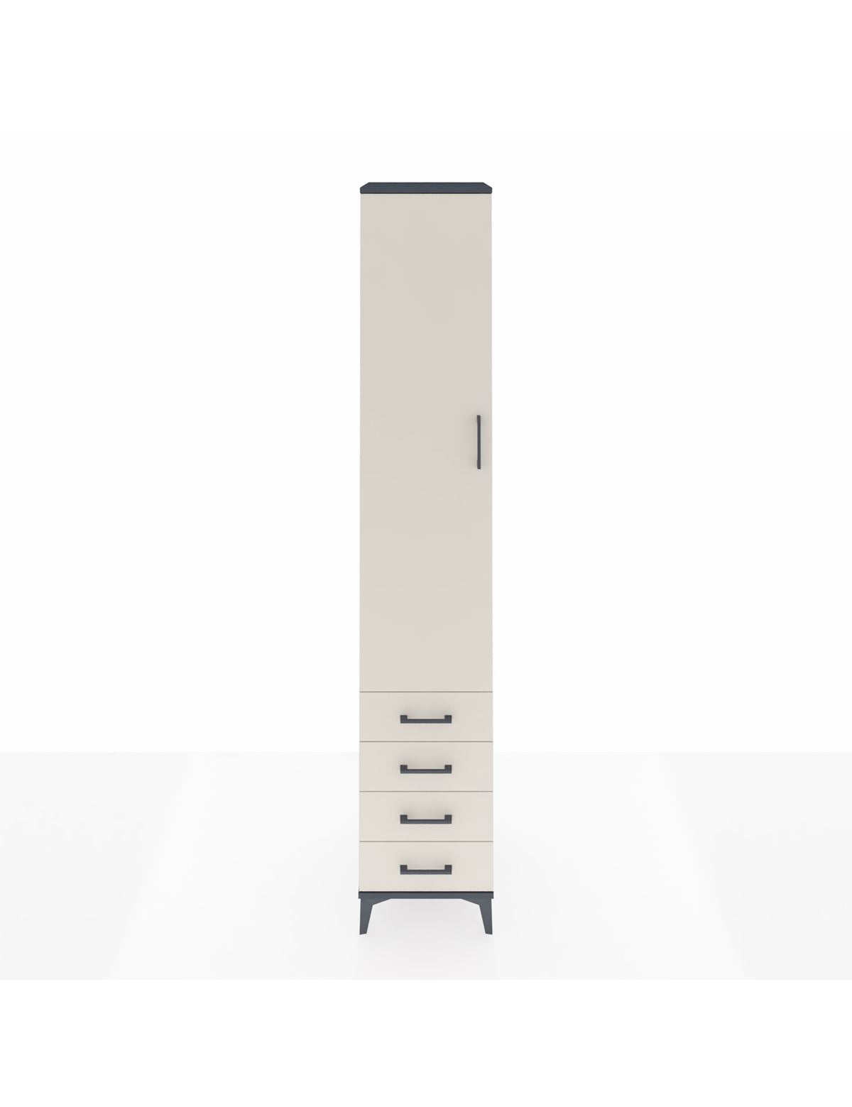 Hyperion Dolap 5 Raflı 4 Çekmeceli Tek Kapaklı 44x44x243 Antrasit-Aytaşı