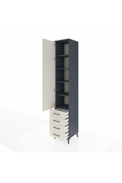 Hyperion Dolap 5 Raflı 4 Çekmeceli Tek Kapaklı 44x44x243 Antrasit-Aytaşı