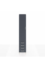 Hyperion Dolap 5 Raflı 4 Çekmeceli Tek Kapaklı 44x44x243 Antrasit-Antrasit