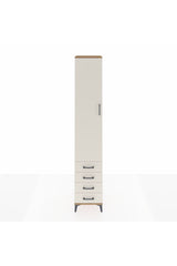 Hyperion Dolap 5 Raflı 4 Çekmeceli Tek Kapaklı 44x44x243