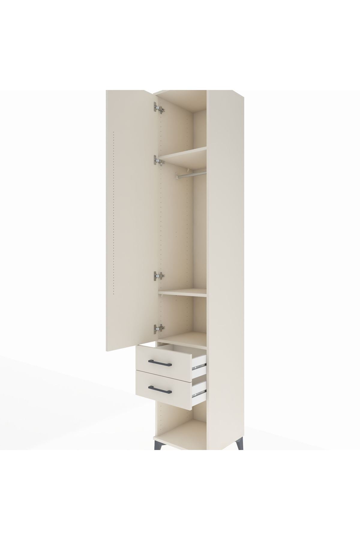 Hyperion Dolap 3 Raflı 2 Çekmeceli Tek Askılı 44x44x243 Aytaşı-Aytaşı