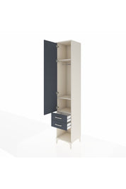 Hyperion Dolap 3 Raflı 2 Çekmeceli Tek Askılı 44x44x243 Aytaşı-Antrasit