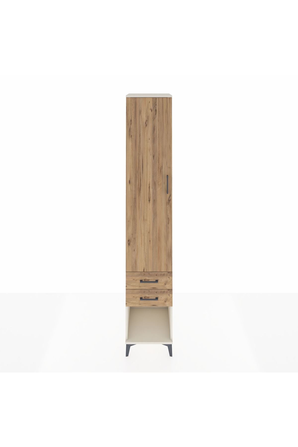 Hyperion Dolap 3 Raflı 2 Çekmeceli Tek Askılı 44x44x243 Aytaşı-Çam