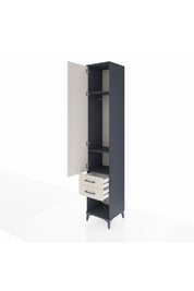 Hyperion Dolap 3 Raflı 2 Çekmeceli Tek Askılı 44x44x243 Antrasit-Aytaşı