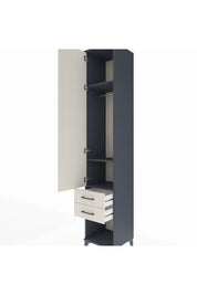 Hyperion Dolap 3 Raflı 2 Çekmeceli Tek Askılı 44x44x243 Antrasit-Aytaşı