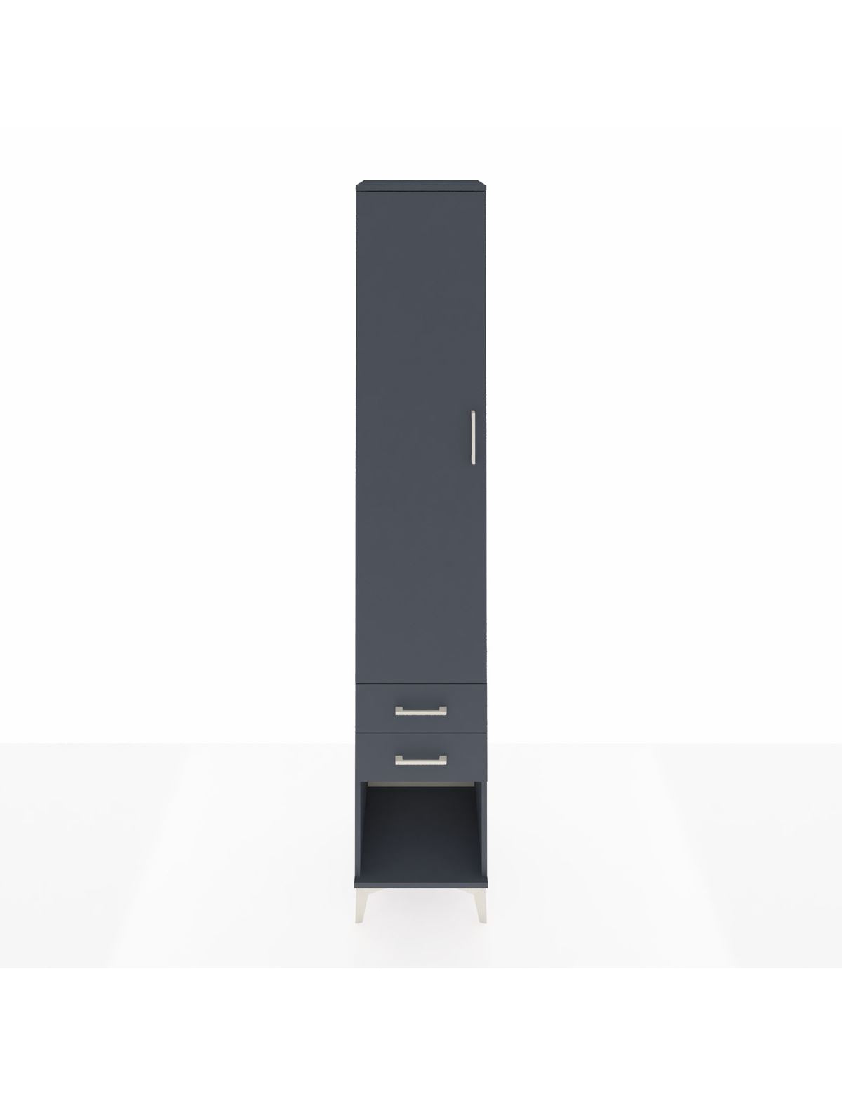 Hyperion Dolap 3 Raflı 2 Çekmeceli Tek Askılı 44x44x243 Antrasit-Antrasit