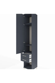 Hyperion Dolap 3 Raflı 2 Çekmeceli Tek Askılı 44x44x243 Antrasit-Antrasit