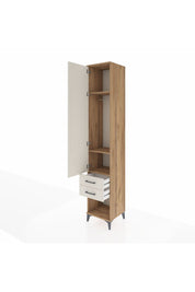 Hyperion Dolap 3 Raflı 2 Çekmeceli Tek Askılı 44x44x243 Çam-Aytaşı
