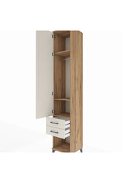 Hyperion Dolap 3 Raflı 2 Çekmeceli Tek Askılı 44x44x243 Çam-Aytaşı