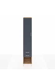 Hyperion Dolap 3 Raflı 2 Çekmeceli Tek Askılı 44x44x243 Çam-Antrasit