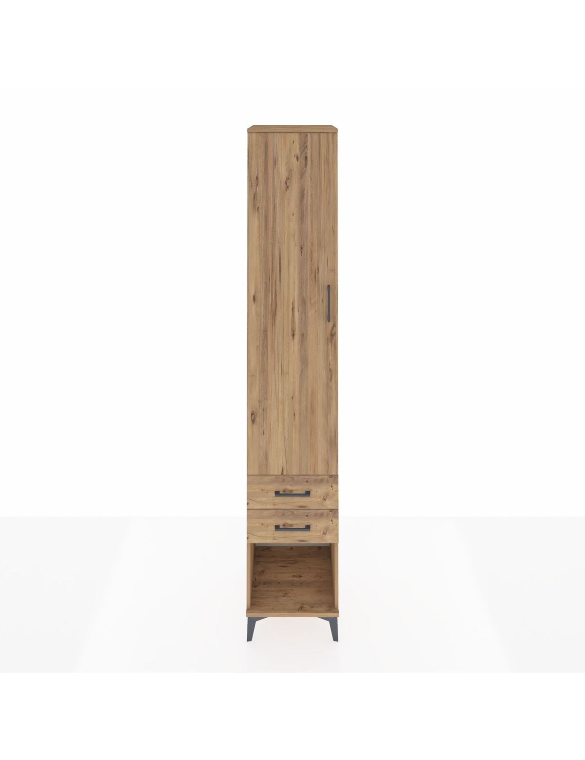 Hyperion Dolap 3 Raflı 2 Çekmeceli Tek Askılı 44x44x243 Çam-Çam