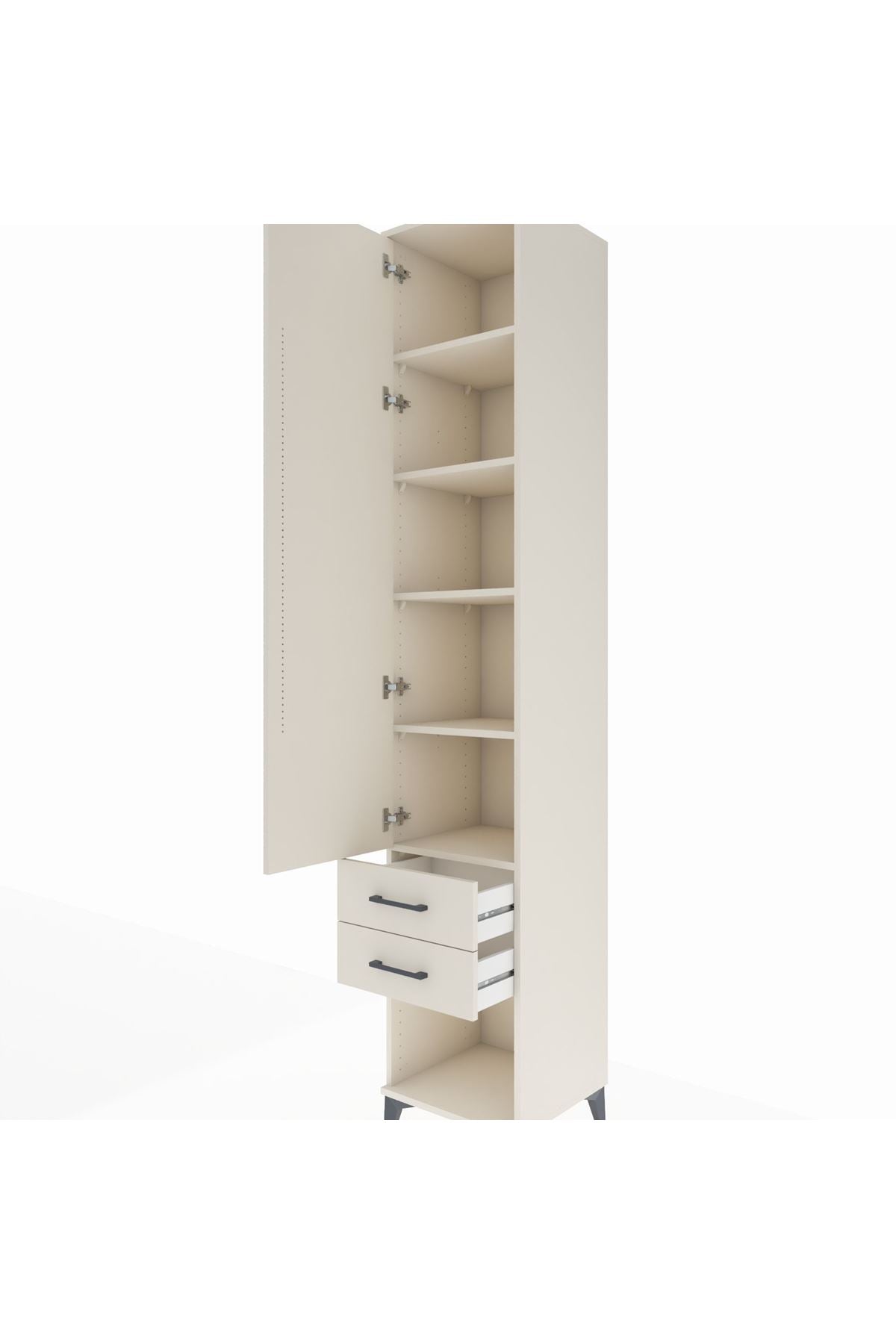 Hyperion Dolap 5 Raflı 2 Çekmeceli Tek Kapaklı 44x44x243 Aytaşı-Aytaşı