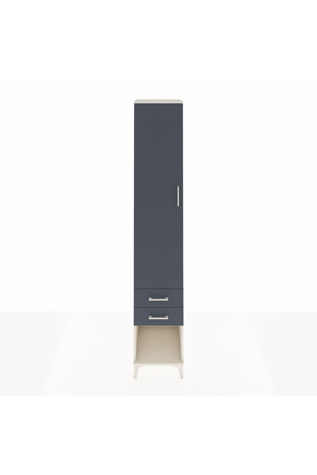 Hyperion Dolap 5 Raflı 2 Çekmeceli Tek Kapaklı 44x44x243 Aytaşı-Antrasit