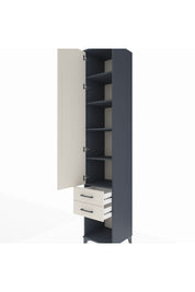 Hyperion Dolap 5 Raflı 2 Çekmeceli Tek Kapaklı 44x44x243 Antrasit-Aytaşı