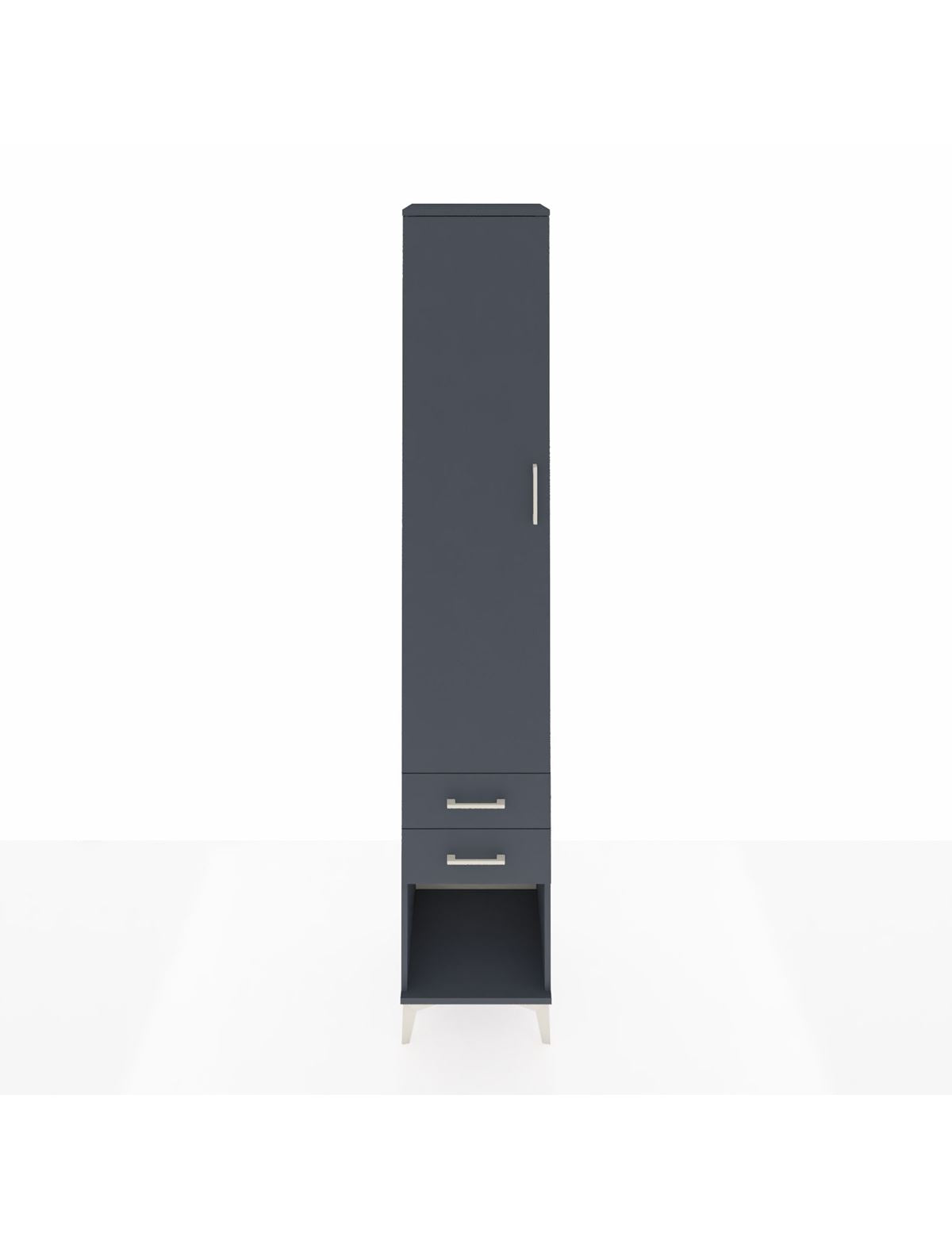 Hyperion Dolap 5 Raflı 2 Çekmeceli Tek Kapaklı 44x44x243 Antrasit-Antrasit