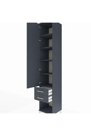Hyperion Dolap 5 Raflı 2 Çekmeceli Tek Kapaklı 44x44x243 Antrasit-Antrasit
